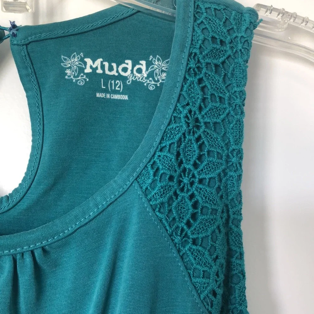 Mudd Romper Girls Size Large 12 Green Blue Pockets NWT‎